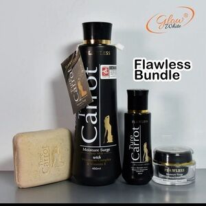 Pure Carrot Flawless Bundle set, 4pcs , lotion, serum , face cream and soap